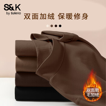 Baleno s&k series bottoming shirt women's autumn and winter new style half turtleneck plus velvet warm slim fit clothes versatile long sleeves 5 light coffee # solid color plus velvet to keep warm m