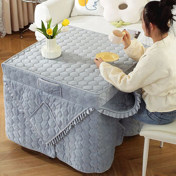 Vinoa electric stove fire table cover fire quilt electric stove stove thickened square tablecloth cover table cover new triangular one-piece style - gray design style length 75* width 75* height 68