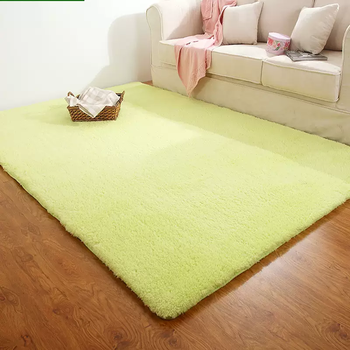 Yusenyi carpet bedroom living room thickened new bedside coffee table sofa long blanket washable bay window mat full layer light green sheep velvet 80x200cm