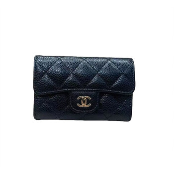 Second-hand 99 new chanel cherry color patent leather long wallet long and short women's wallet 98 new chanel diamond caviar leather wallet