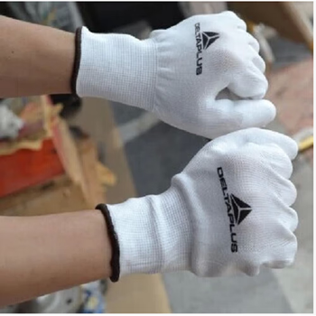 Delta auto repair breathable and conformable pu nitrile coated anti-slip, wear-resistant, oil-proof and cold-proof labor protection gloves 12 pairs/dozen (704 white pu coating) xs