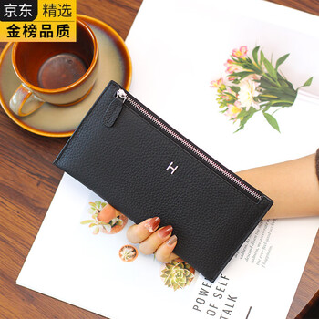 Zny japanese imported famous brand leather wallet women's 2025 new first layer cowhide hand mobile phone bag card bag exquisite zero black