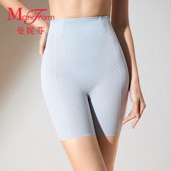 Maniform zhongsu 7a antibacterial cotton crotch high waist seamless abdominal control pants women's powerful butt lift shaping body shaping pants postpartum waist girdle gray l (78) suitable for 101-120 catties