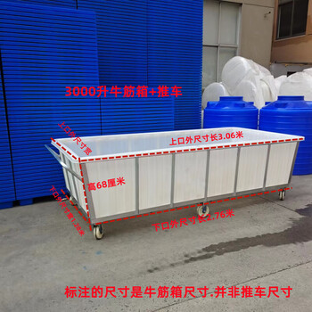 Jiang zhiai plastic water tank rectangular trolley drop cloth cart dyeing factory cloth push cart turnover loading water cart wheeled linen cart 3000 liter beef tendon box + cart 3060*1480*680