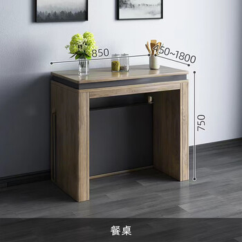 He jiagong sideboard nordic folding telescopic dining table integrated multi-functional household small apartment invisible furniture against the wall single dining table