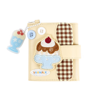 Runaway new starry two-fold wallet little girls cute gift ins short document bank card storage card bag pudding milk jelly