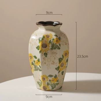 Yusen yi american hygiene sunflower ancient handbag ceramic living room tissue paper box removable covered paper box highly creative sunflower large octagon exquisite
