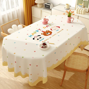 Fantasy oval tablecloth disposable table cloth coffee table cover cute friends 120x180cm