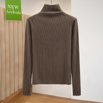 Sibaishe half turtleneck bottoming shirt 2025 autumn new women's slimming pullover top