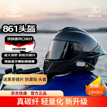 Faseed carbon fiber full-face motorcycle racing dual-lens helmet 861 dragon pattern matte 3xl