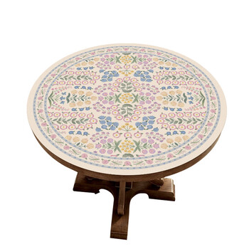 Yusenyi romantic rose round table dining table mat round coffee table tablecloth desktop protective pad waterproof pgzz-515 100x100cm (round table)