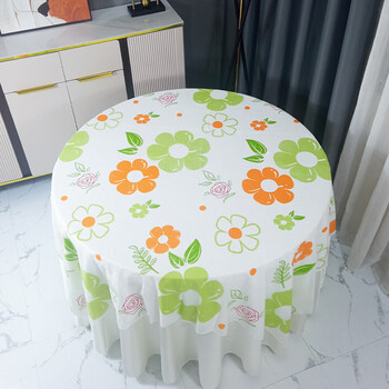 Fantasy new year disposable tablecloth round table household plastic printed tablecloth light luxury high-end commercial hotel tablecloth 1.8m flower garden 10 sheets