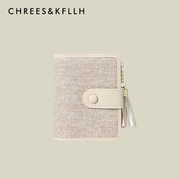 Other/other short clip women's card holder integrated 2025 new high-end hand coin purse off-white