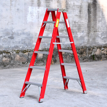 Fiberglass fiber insulated electrician ladder herringbone ladder household double-sided ladder folding ladder engineering ladder horse ladder 8 steps 2.4 meters double-sided ladder