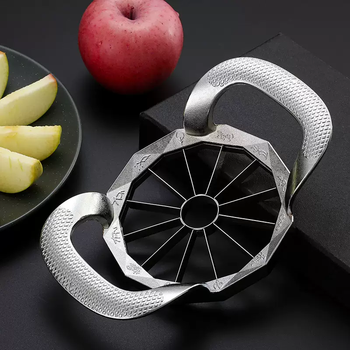 Yusen yi apple cutting artifact 304 stainless steel fruit cutting artifact large fruit splitting and slicing fruit slicing and corer apple cut silver 12 pieces (with color box)