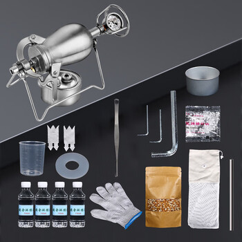 Rsrddy old-fashioned hand-cranked popcorn machine household mini grain amplifier 304 stainless steel outdoor internet celebrity small steel cannon 450 gas stove bracket universal new upgrade-double valve