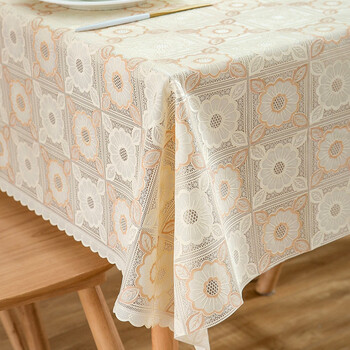 Fantasy square tablecloth waterproof and oil-proof no-wash anti-scalding eight immortals tablecloth tablecloth square tablecloth mahjong table tablecloth brown 130x130cm (suitable for square table)