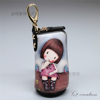 Tuzun cute korean key case women's large capacity multifunctional car key case coin purse golf key case 005
