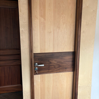North american hard maple and black walnut solid wood door set door bedroom door solid wood color