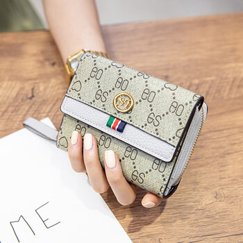 Other/other card holder wallet women's short style ladies' exquisite 2025 new folding niche design large capacity card slot internet popular style gray (20 card slots upgrade)