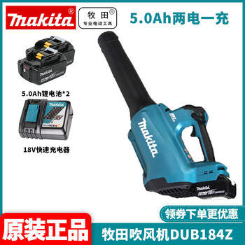 Makita dub184z brushless rechargeable hair dryer electric blower for dust removal and fallen leaves dub184rte 5 points 0ah dual battery version fast charging
