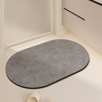 Yusenyi bathroom floor mat bathroom toilet door diatom mud super water-absorbent quick-drying floor mat non-slip and anti-fall home loton gray century oval 40cmx60cm (water-absorbent and quick-drying trial pack)