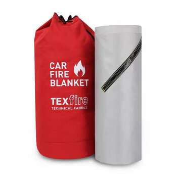 Automobile fire blanket new energy automobile fire blanket national standard high silica silicone high temperature resistant fire retardant oxygen insulation 4m 6m fiberglass cloth (for electric three-wheelers)