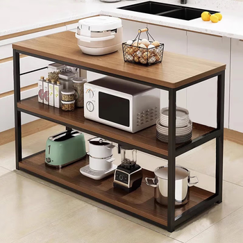 Zhuobo kitchen rack floor-standing storage rack living room shelf home bookshelf storage shelf bh7 three-layer 80*30cm