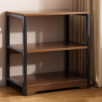 Lixiang wood bookshelf floor-standing storage rack against the wall simple book storage rack multi-layer desktop small shelf office display rack 3-layer field oak color length 50 height 60