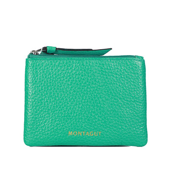 Montagut women's coin purse 2025 new fashion zipper solid color cowhide mini coin small coin bag gift box green tea