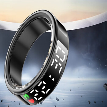 Hkmw samsung (sansung) applicable smart ring smart ring health heart rate blood oxygen sleep monitoring sports waterproof page turning time display size 10 black (with charging compartment) us size