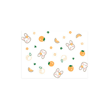 Kaooseen disposable placemat portable out-and-out baby table mat oil-proof and waterproof children's dining chair dining table mat tablecloth orange rabbit individually packaged 10 pieces 41x30cm