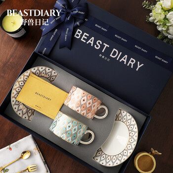 Diary of the beast beastdairy wedding gift couple coffee cup and saucer gift box high-end bone china housewarming house new year gift
