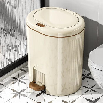 Xingyou trash can household bathroom toilet with cover kitchen large capacity living room light luxury foot-operated commercial 2025 new 8l cream white