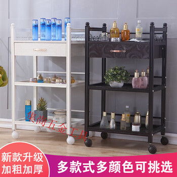 Qiao bo lai appliance cart with drawer beauty salon trolley mobile trolley tool cart storage shelf black crystal ball pump white no. 2 drawer model
