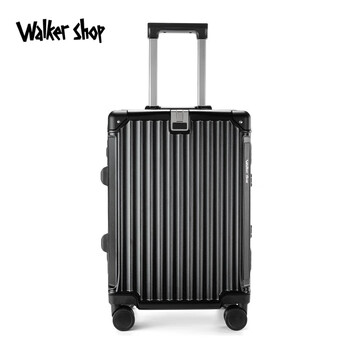 Walker shop multifunctional aluminum frame luggage 2026 new large capacity travel trolley case password carry-on case black 24 inches