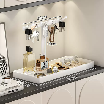 Yusenyi porch key storage box organizing rack ornament decoration box entrance door shoe cabinet desktop storage rack artifact t-shaped white t-shaped white