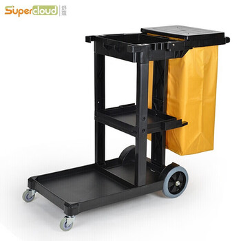 Supercloud cleaning cart multi-function trolley cleaning cart hotel cleaning property hotel special tool cart linen cart black with cover sk-330 black with cover sk-330