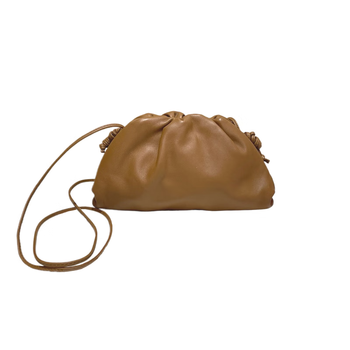 Second hand 95 new bv bao black full leather woven long bifold wallet diejia card holder clutch bag men and women bag pouch cloud bag mini caramel color can be carried on the shoulder or in the hand