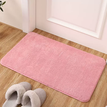 Yusenyi special-sized entrance floor mats, entrance door mats, water-absorbent non-slip floor mats, bedroom carpets, home bathroom mats, pink imitation cashmere, 60 cm x 90 cm (entrance door)