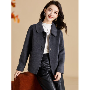 Kebel sheep wool double-sided woolen coat for women 2025 new autumn and winter temperament slim small fragrant style woolen coat l
