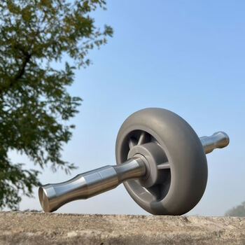 Abdominal wheel abdominal muscle wheel double bearing silent stainless steel handle abdominal muscle training vest line home slim belly fitness f61-stainless steel handle wheel diameter 15cm