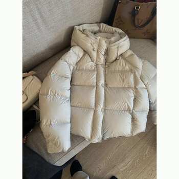 Garnuo cloud puff white short down jacket for women winter 2025 new small 90 white duck down hooded bread jacket off-white s 80-105 catties