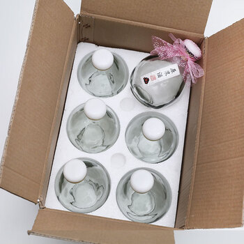 Runyuyu wine bottle empty bottle 1kg thickened 500m glass antique sealed wine can loose white wine bottle jug household high-end 6 bottles foam transparent set