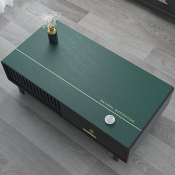 Yusenyi leather light luxury coffee table tablecloth waterproof, oilproof and anti-scalding coffee table cloth tablecloth high-end living room coffee table mat innate inspirational celtic green 85x140cm