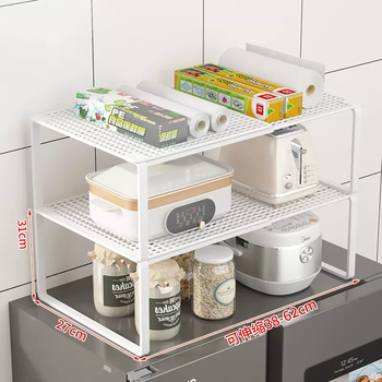 Yusenyi uses the space above the kitchen refrigerator to make use of the magic retractable storage rack. the double-door door has a shelf on the top. upgraded model (retractable) 3862cm long, 27cm wide, 31cm high, white double layer