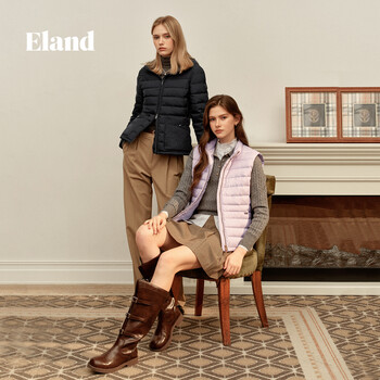 Eland down jacket women's fashion hooded short jacket 2025 winter new style blue 165