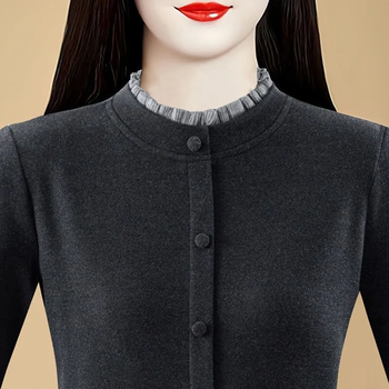 Butterfly beauty german velvet bottoming shirt for women 2025 new double-sided velvet t-shirt for autumn and winter, half turtleneck pullover sweater that can be worn outside, gray german velvet warm xl 115-130