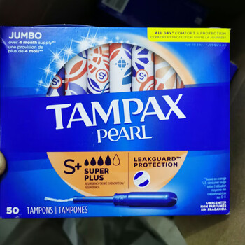 Tampax canada tampax tampon long tube type extra large flow 18/36/50 count u s+ 50s+