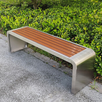 Anticorrosive wood stainless steel park chair outdoor bench leisure u-shaped stainless steel 1.2 meters